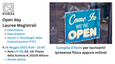 Open day Lauree Magistrali Informatica, Data Science, TTC