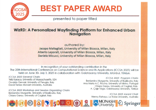 Best paper ICCSA2025 Best paper ICCSA2025